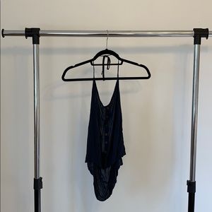 Navy halter crop top | brandy Melville